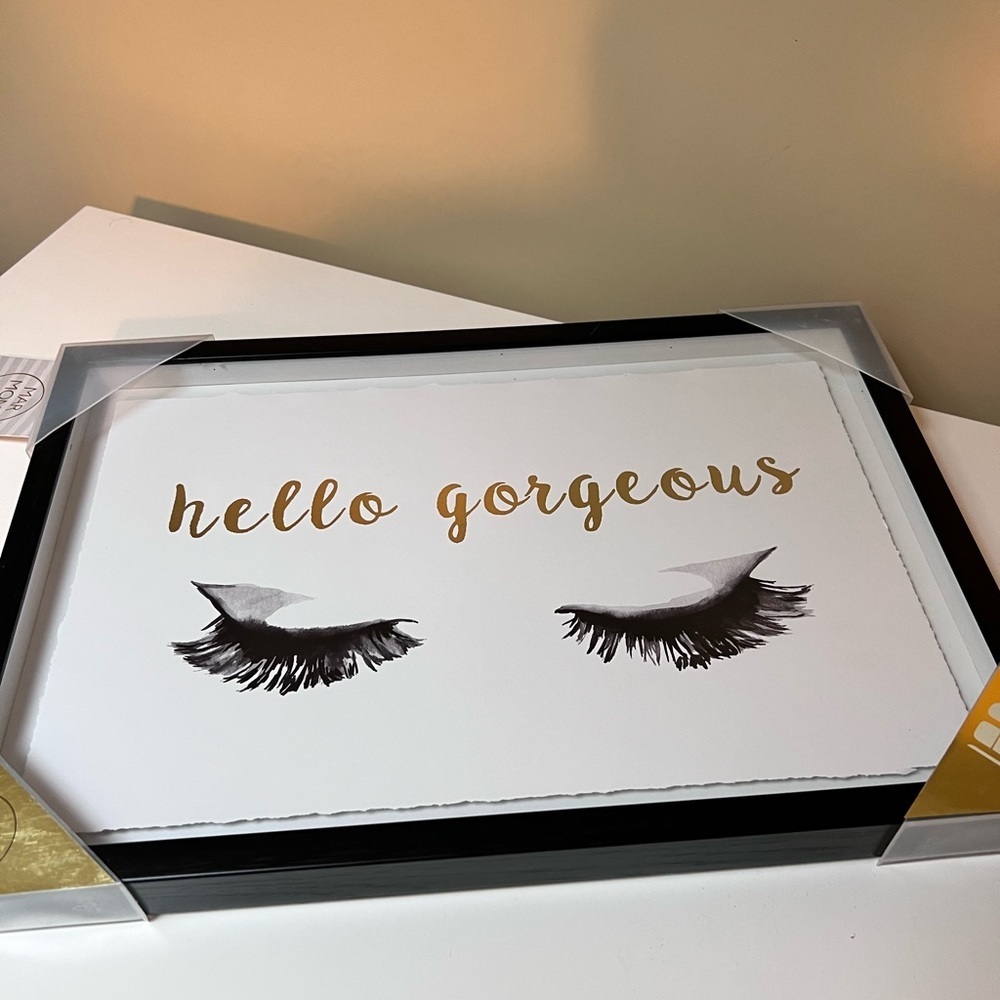 Marmont Hill Gold and Watercolor Art Print. ‘Hello‎ Gorgeous’